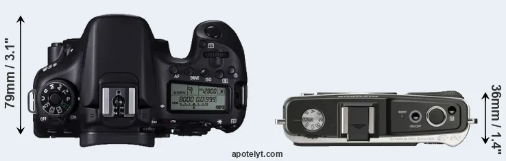 Compare 70D versus E-P2 top