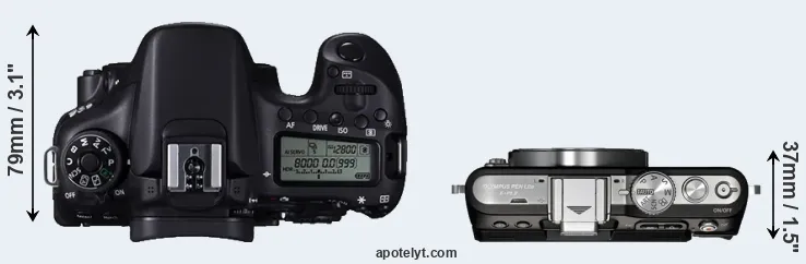 Compare 70D versus E-PL3 top
