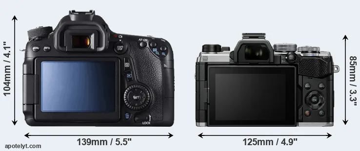 Comparison 70D or OM-5 rear