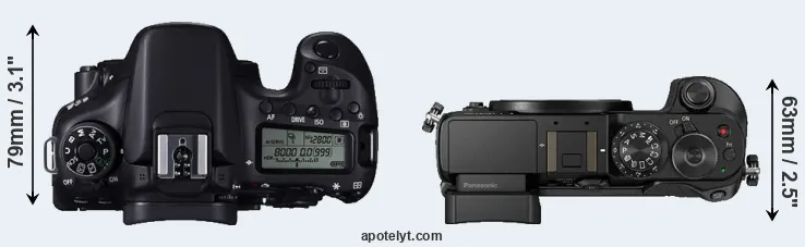 Compare 70D versus GX8 top