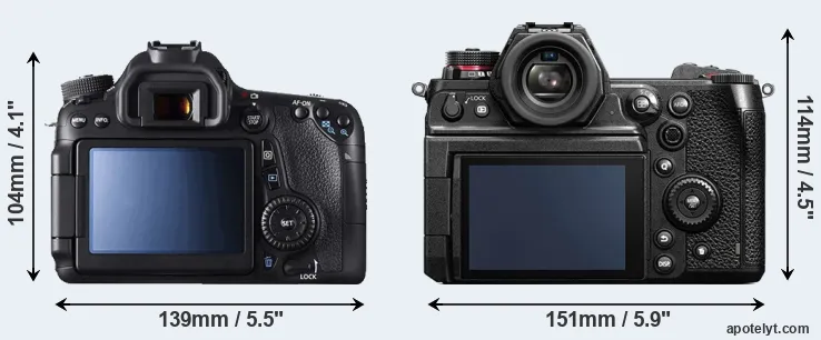 Comparison 70D or S1H rear