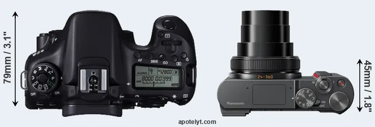 Compare 70D versus TZ200 top