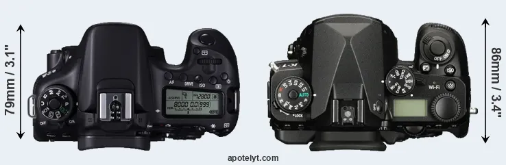 Compare 70D versus K-1 top