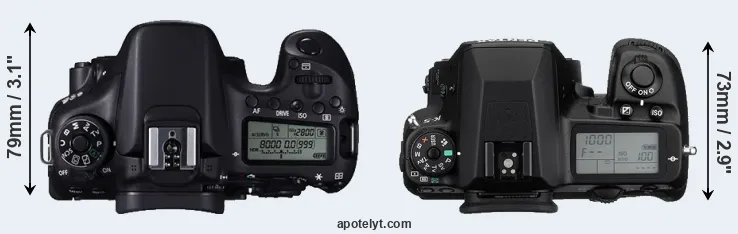 Compare 70D versus K-5 top