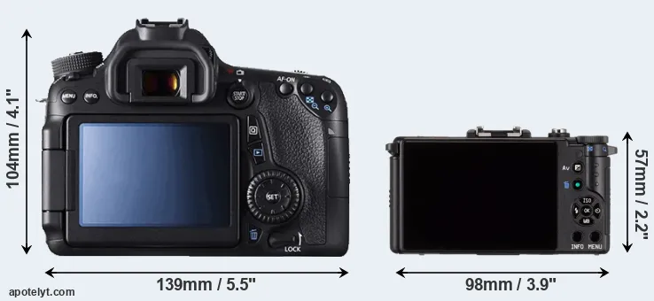 Comparison 70D or Pentax Q rear