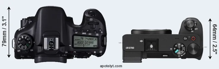 Compare 70D versus A6700 top