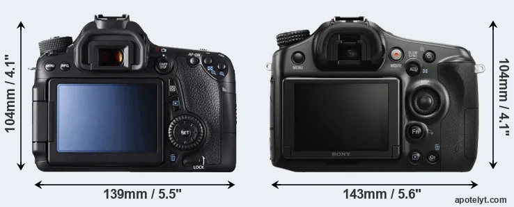 Comparison 70D or A68 rear