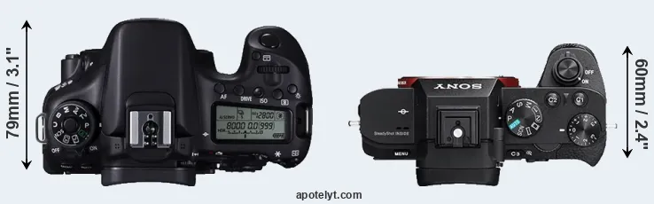 Compare 70D versus A7 II top