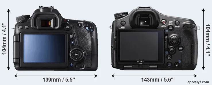Comparison 70D or A77 II rear