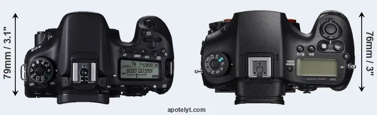 Compare 70D versus A99 II top