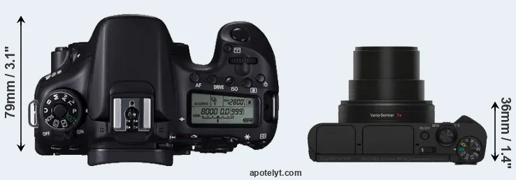 Compare 70D versus HX80 top