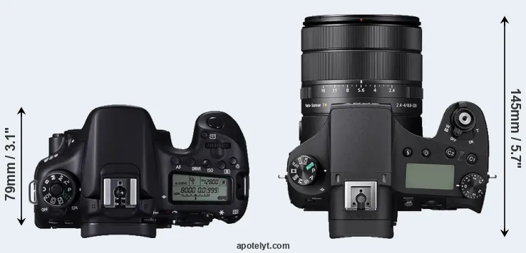 Compare 70D versus RX10 IV top