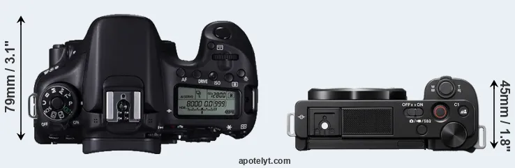 Compare 70D versus ZV-E10 top