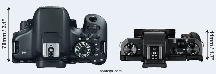 Compare 750D versus G5X top