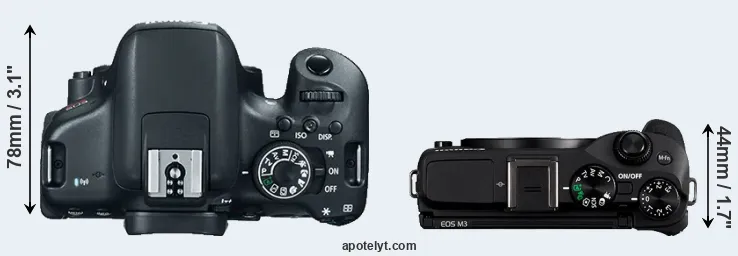 Compare 750D versus M3 top