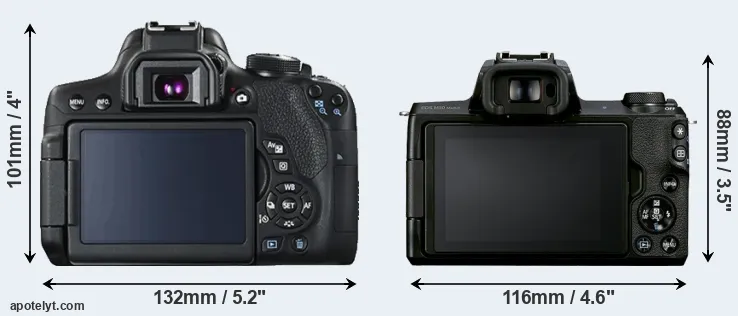 Comparison 750D or M50 Mark II rear