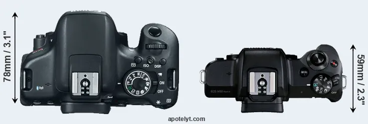 Compare 750D versus M50 Mark II top