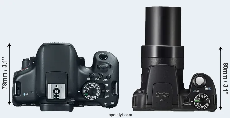 Compare 750D versus SX510 top