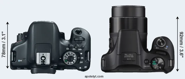 Compare 750D versus SX540 top