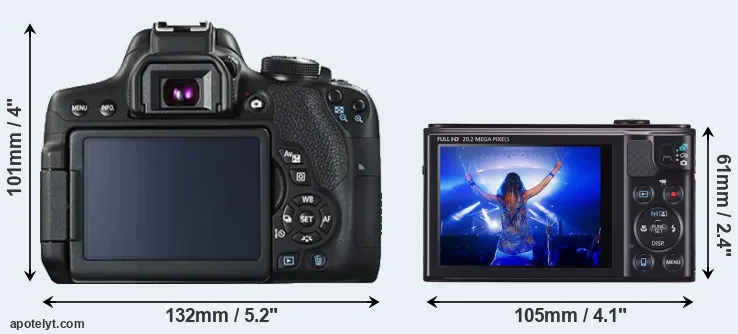 Comparison 750D or SX610 rear