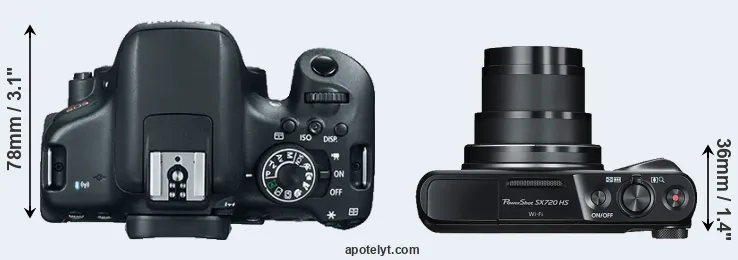 Compare 750D versus SX720 top