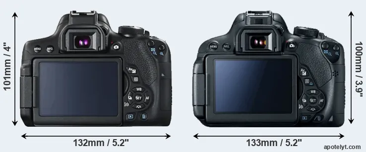 Comparison 750D or T5i rear