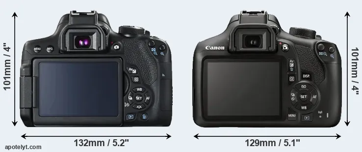 Comparison 750D or T6 rear