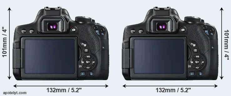 Comparison 750D or T6i rear