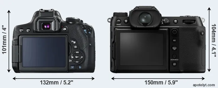 Comparison 750D or GFX 100S rear