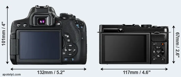 Comparison 750D or X-A1 rear