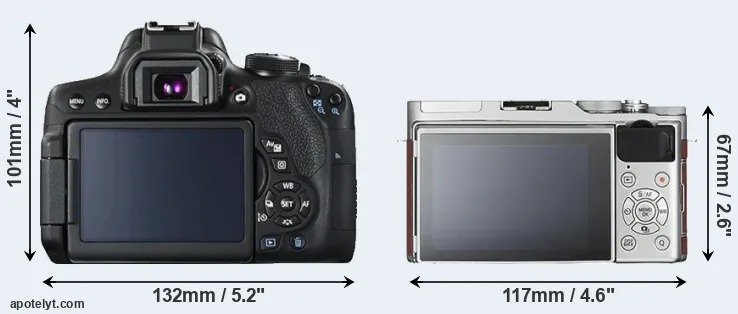 Comparison 750D or X-A3 rear