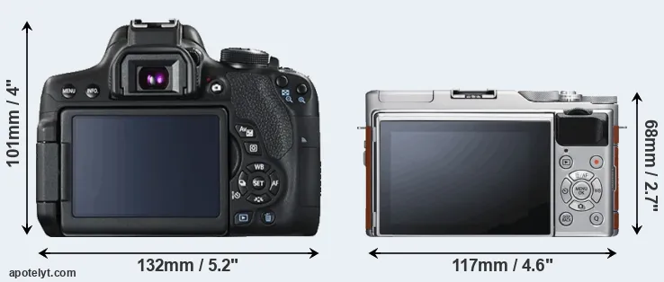 Comparison 750D or X-A5 rear