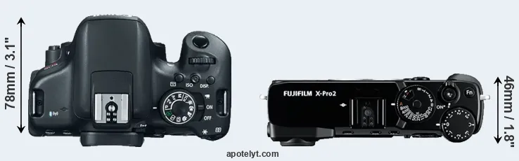 Compare 750D versus X-Pro2 top