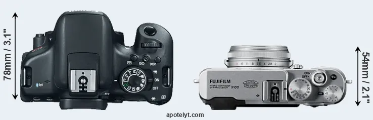 Compare 750D versus X100 top