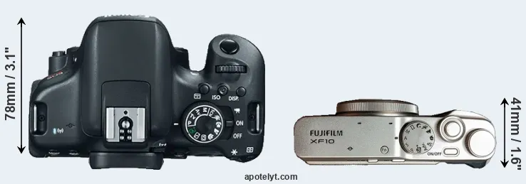 Compare 750D versus XF10 top
