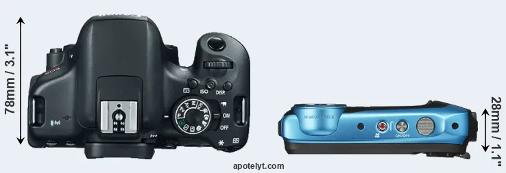 Compare 750D versus XP140 top