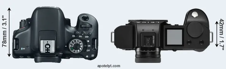 Compare 750D versus Leica SL2 top