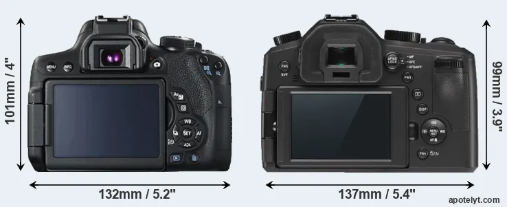 Comparison 750D or V-LUX Typ 114 rear