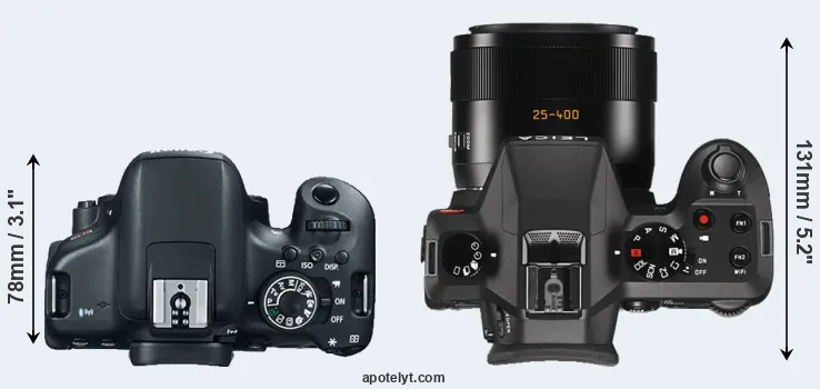 Compare 750D versus V-LUX Typ 114 top