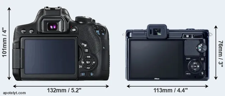 Comparison 750D or V1 rear