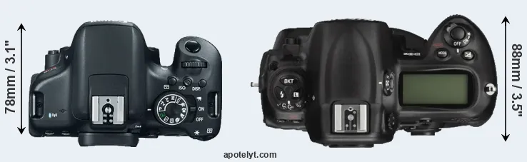 Compare 750D versus D3X top