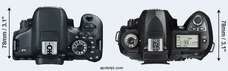 Compare 750D versus D70s top