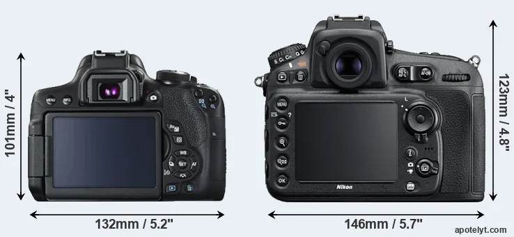 Comparison 750D or D810 rear