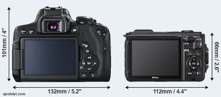 Comparison 750D or W300 rear