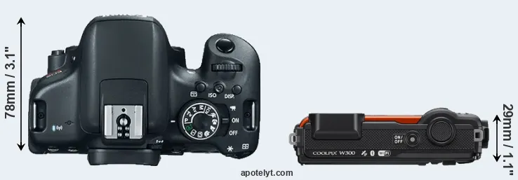 Compare 750D versus W300 top