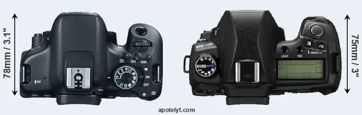 Compare 750D versus E-30 top
