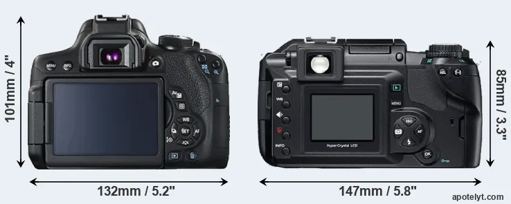 Comparison 750D or E-300 rear