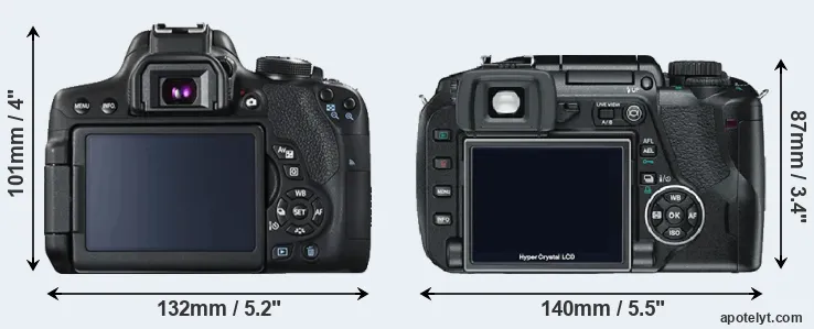 Comparison 750D or E-330 rear