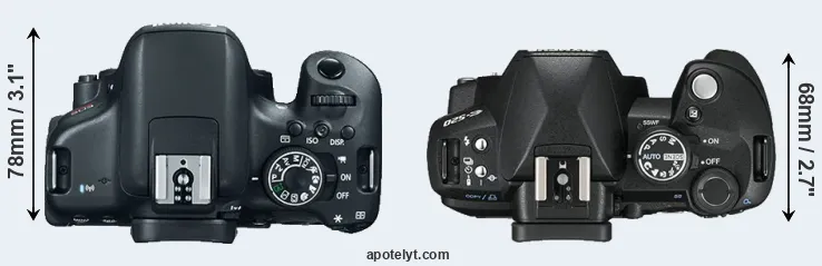 Compare 750D versus E-520 top