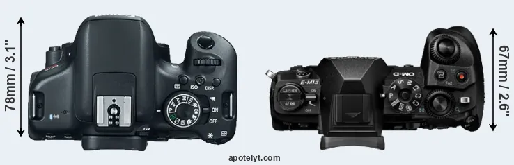Compare 750D versus E-M1 II top